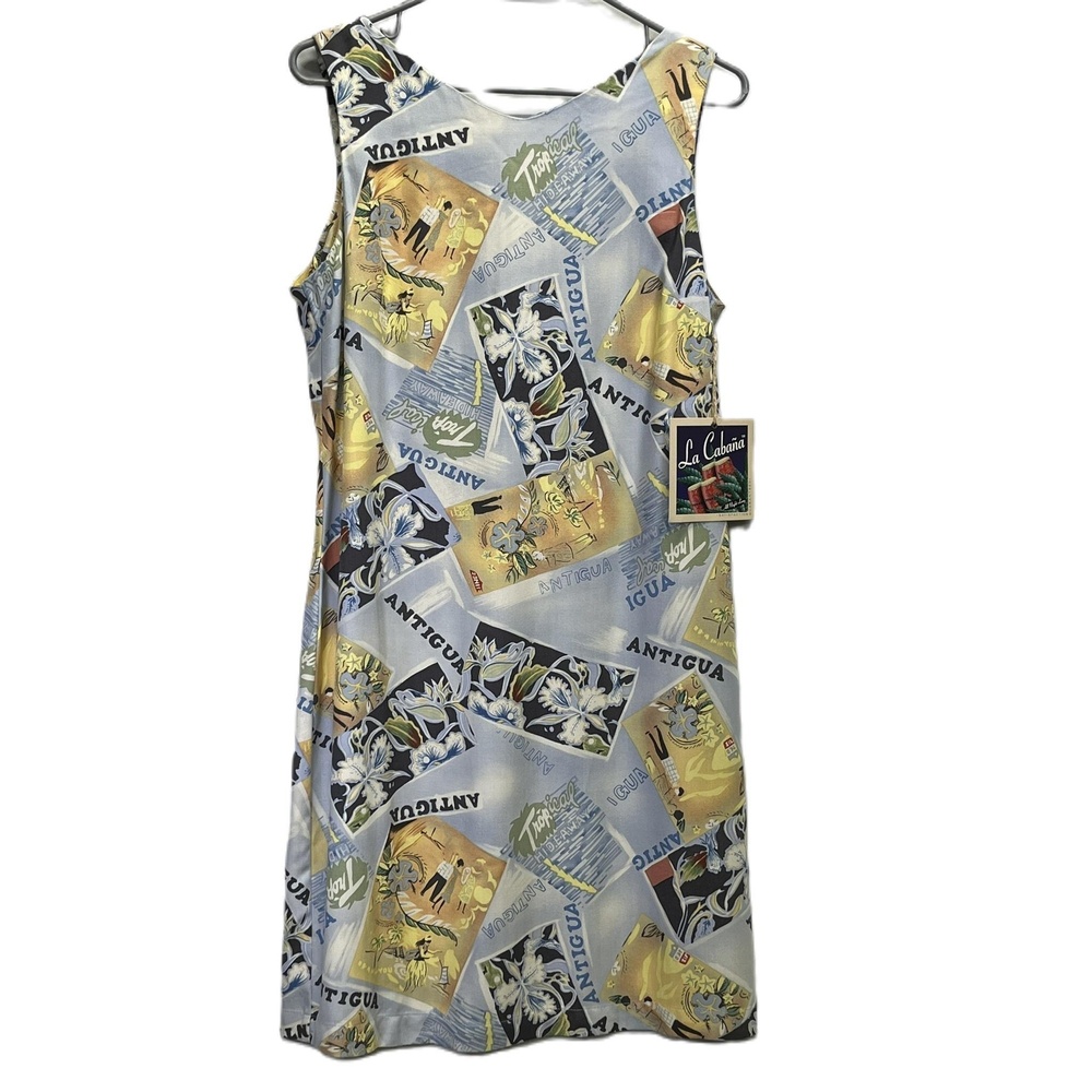 La Cabana NWT Tropical Print Rayon Sleeveless Dress Medium